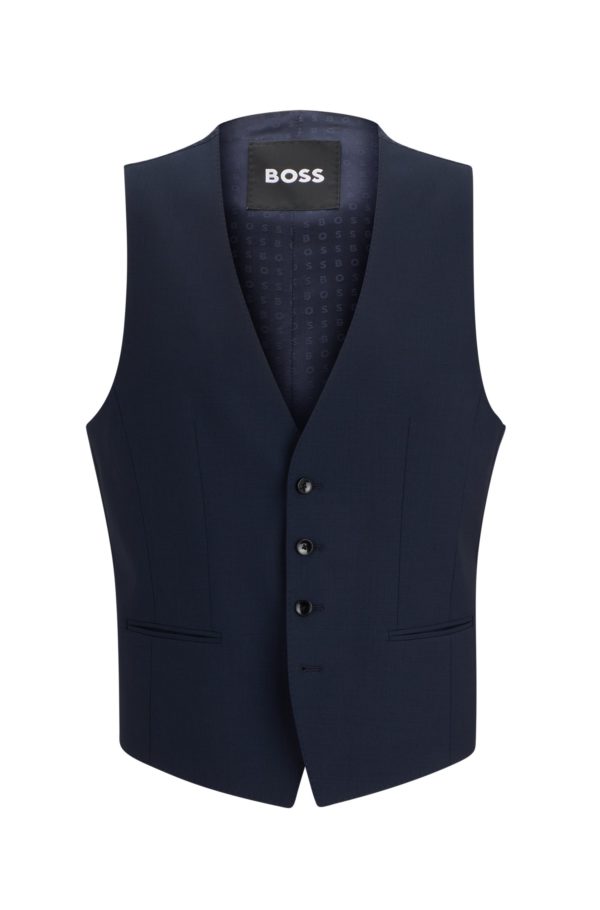 Hugo Boss Gilet Slim en laine vierge stretch