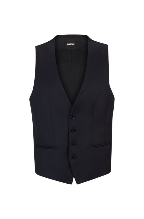 Hugo Boss Gilet Slim en sergé de laine vierge