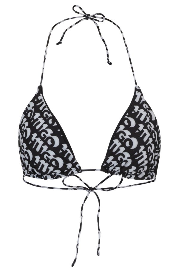 Hugo Boss Haut de bikini triangle à logo imprimé répété
