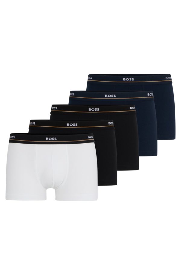 Hugo Boss Lot de cinq boxers courts en coton stretch avec taille à logo