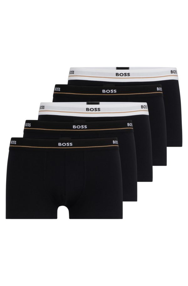 Hugo Boss Lot de cinq boxers courts en coton stretch avec taille à logo