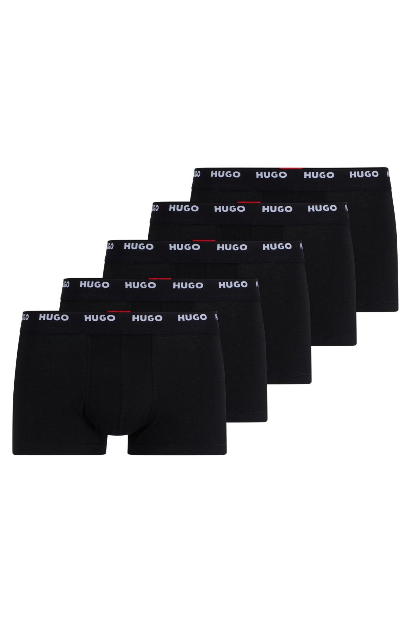 Hugo Boss Lot de cinq boxers courts en coton stretch avec taille logotée