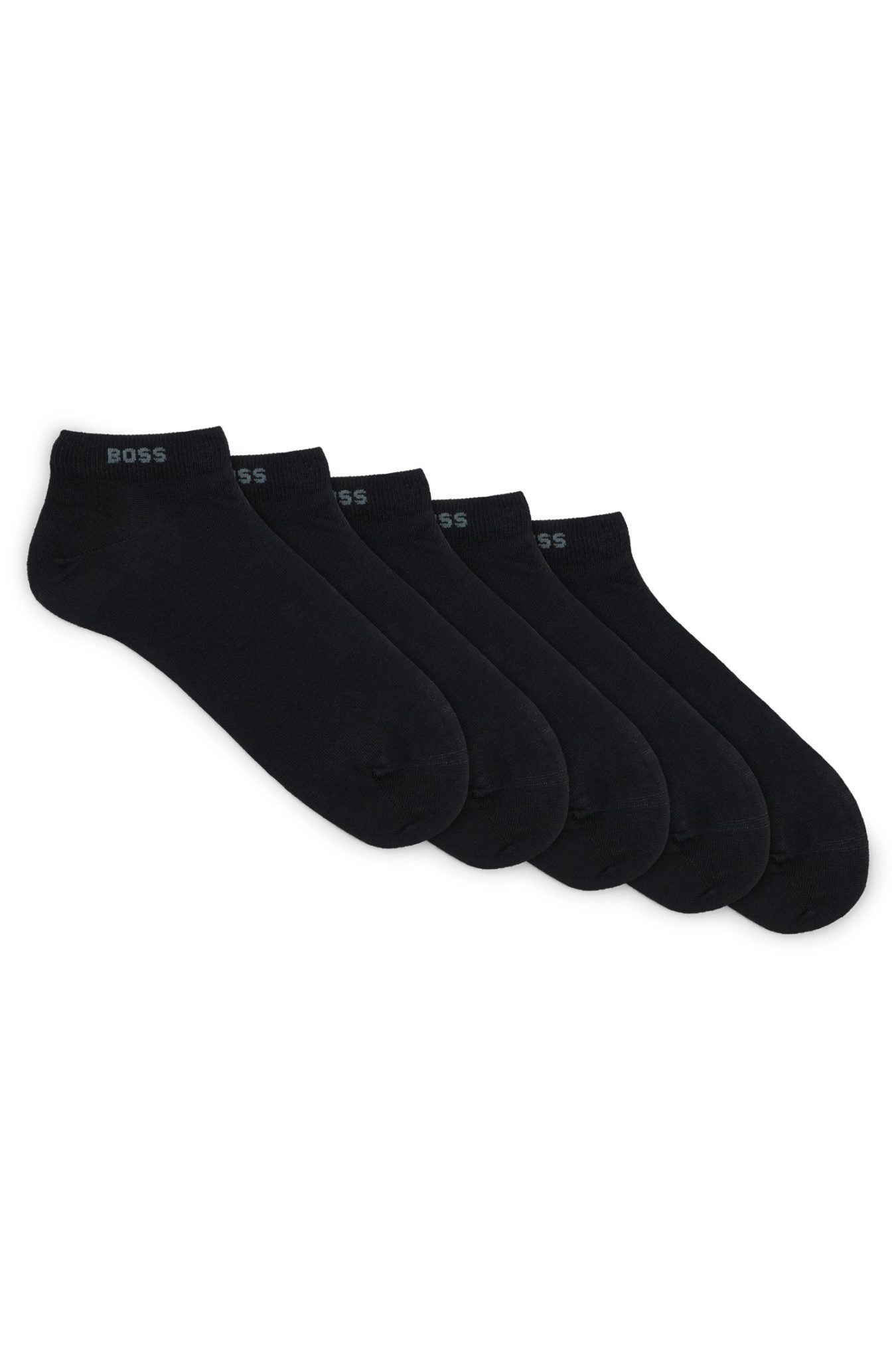 Hugo Boss Lot de cinq paires de chaussettes basses en coton mélangé avec logo