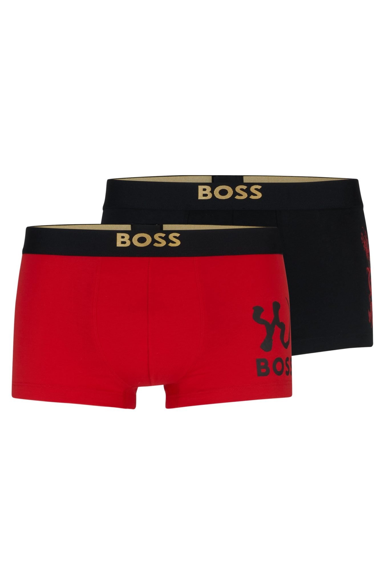 Hugo Boss Lot de deux boxers courts en coton stretch à motif artistique spécial