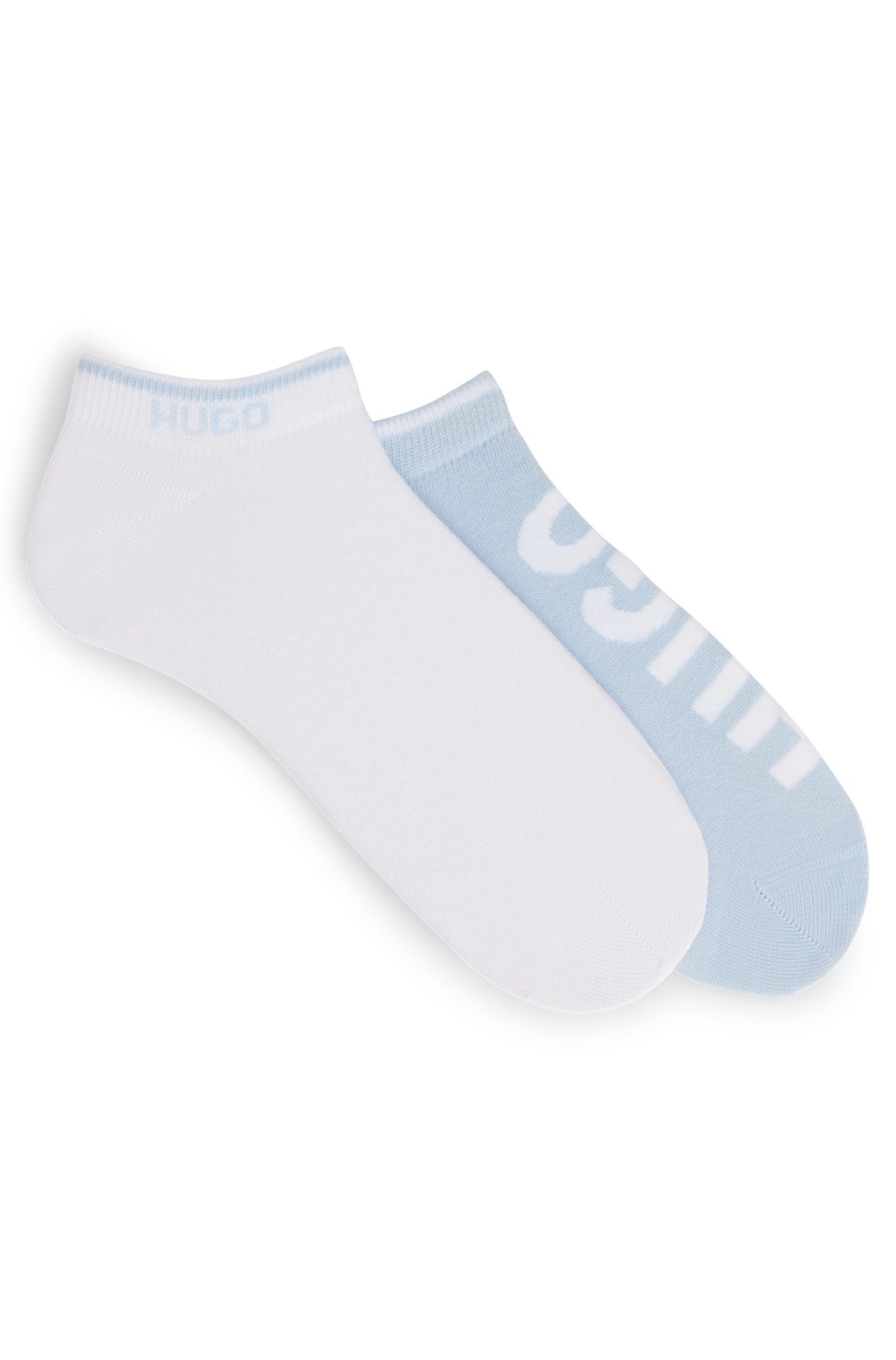 Hugo Boss Lot de deux paires de chaussettes basses en coton mélangé à logos