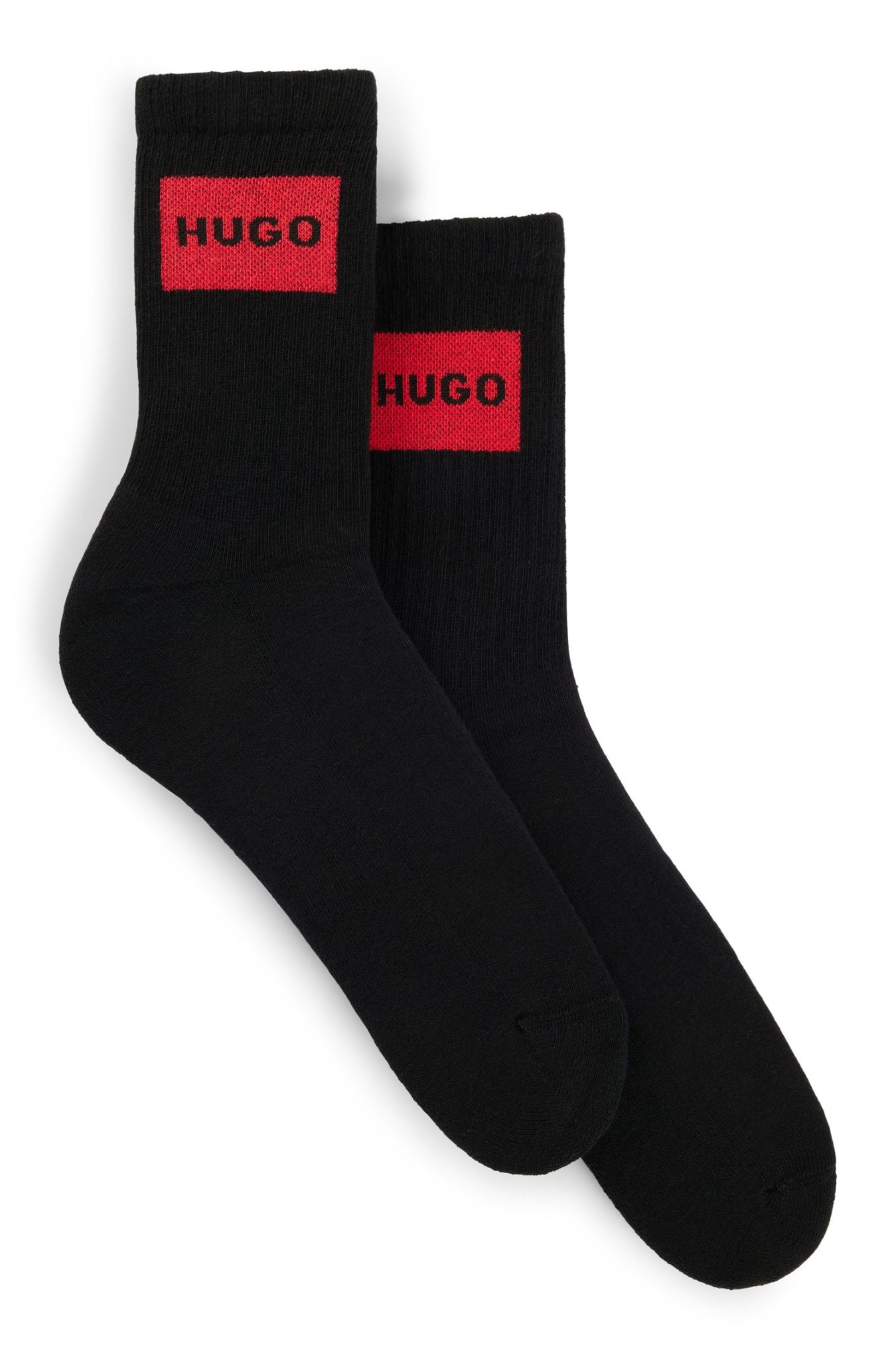 Hugo Boss Lot de deux paires de chaussettes courtes en coton mélangé à logos