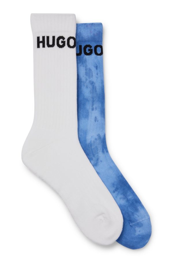 Hugo Boss Lot de deux paires de chaussettes courtes en coton mélangé à logos