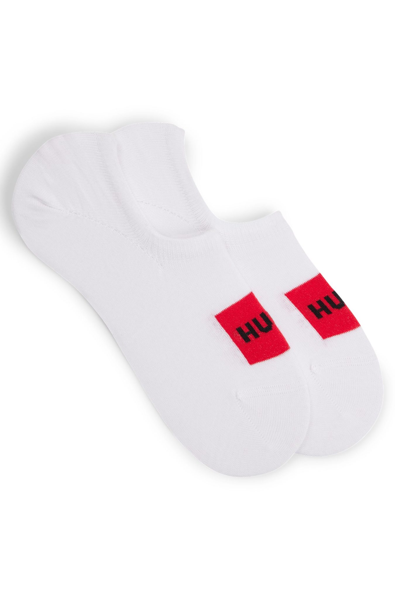 Hugo Boss Lot de deux paires de chaussettes invisibles avec étiquettes logo rouges