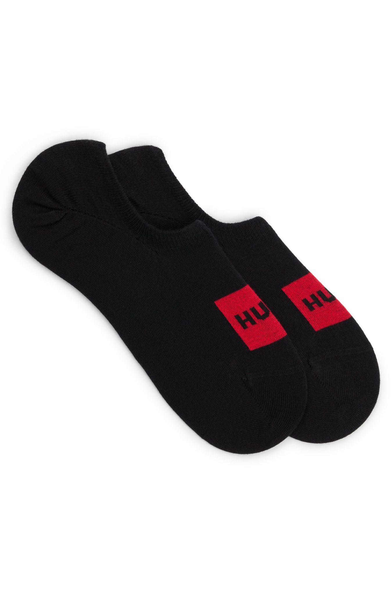 Hugo Boss Lot de deux paires de chaussettes invisibles avec étiquettes logo rouges