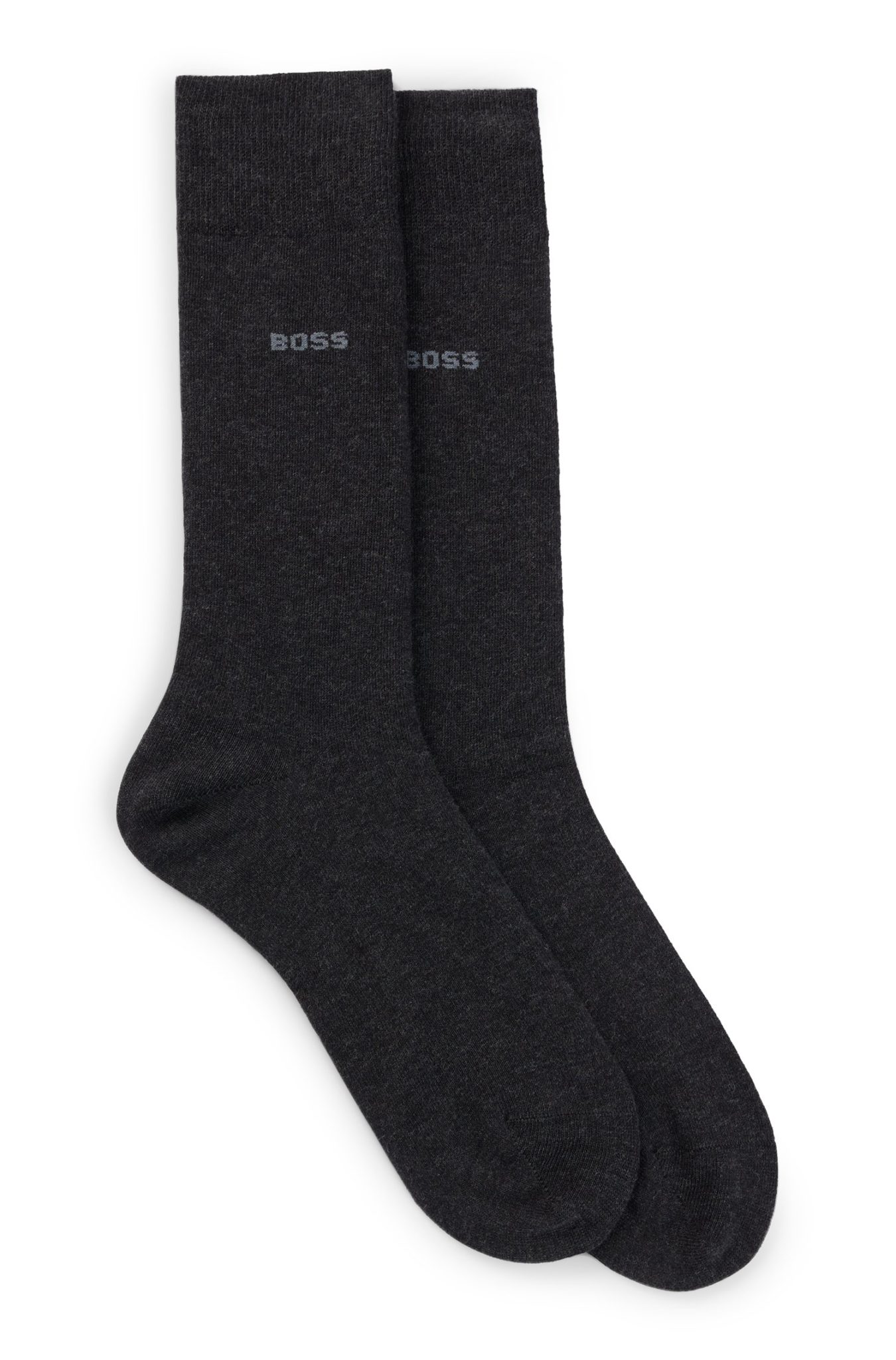 Hugo Boss Lot de deux paires de chaussettes mi-mollet en coton mélangé