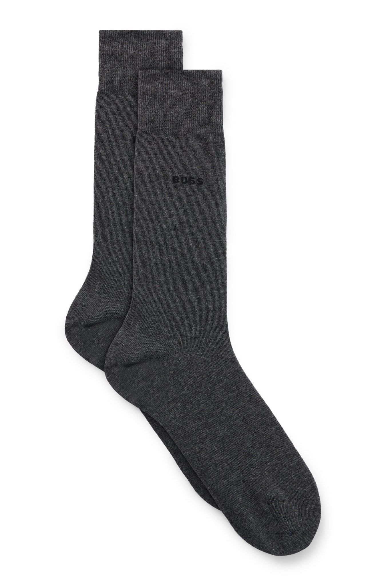 Hugo Boss Lot de deux paires de chaussettes mi-mollet en coton mélangé