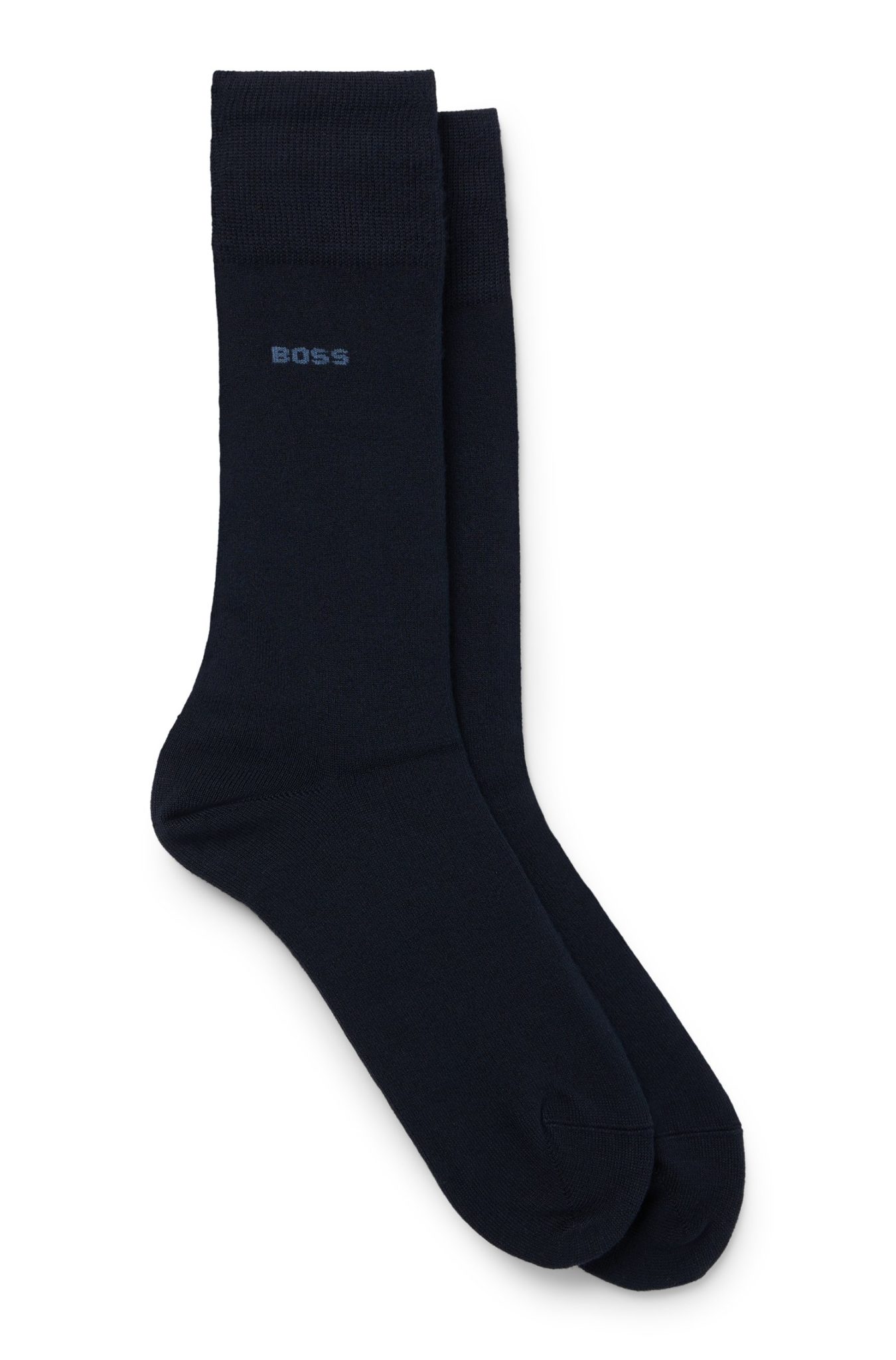 Hugo Boss Lot de deux paires de chaussettes mi-mollet en fils stretch