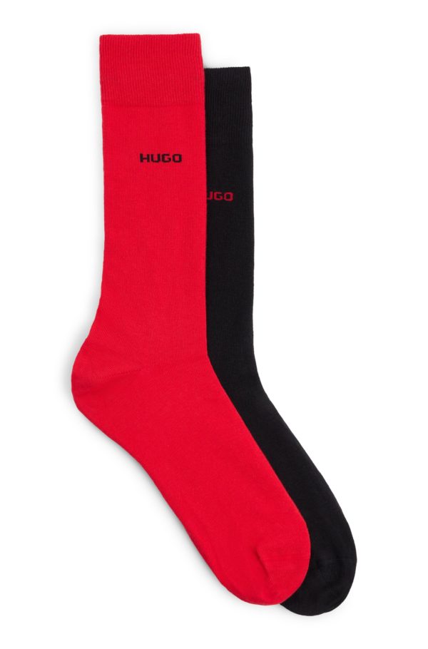 Hugo Boss Lot de deux paires de chaussettes mi-mollet en tissu stretch