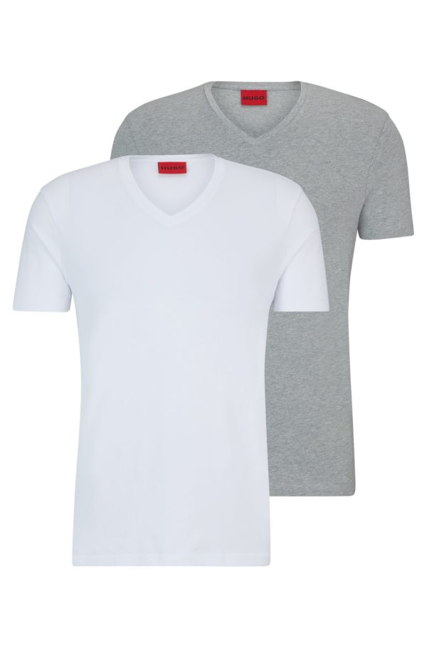 Hugo Boss Lot de deux t-shirts à col V en coton stretch