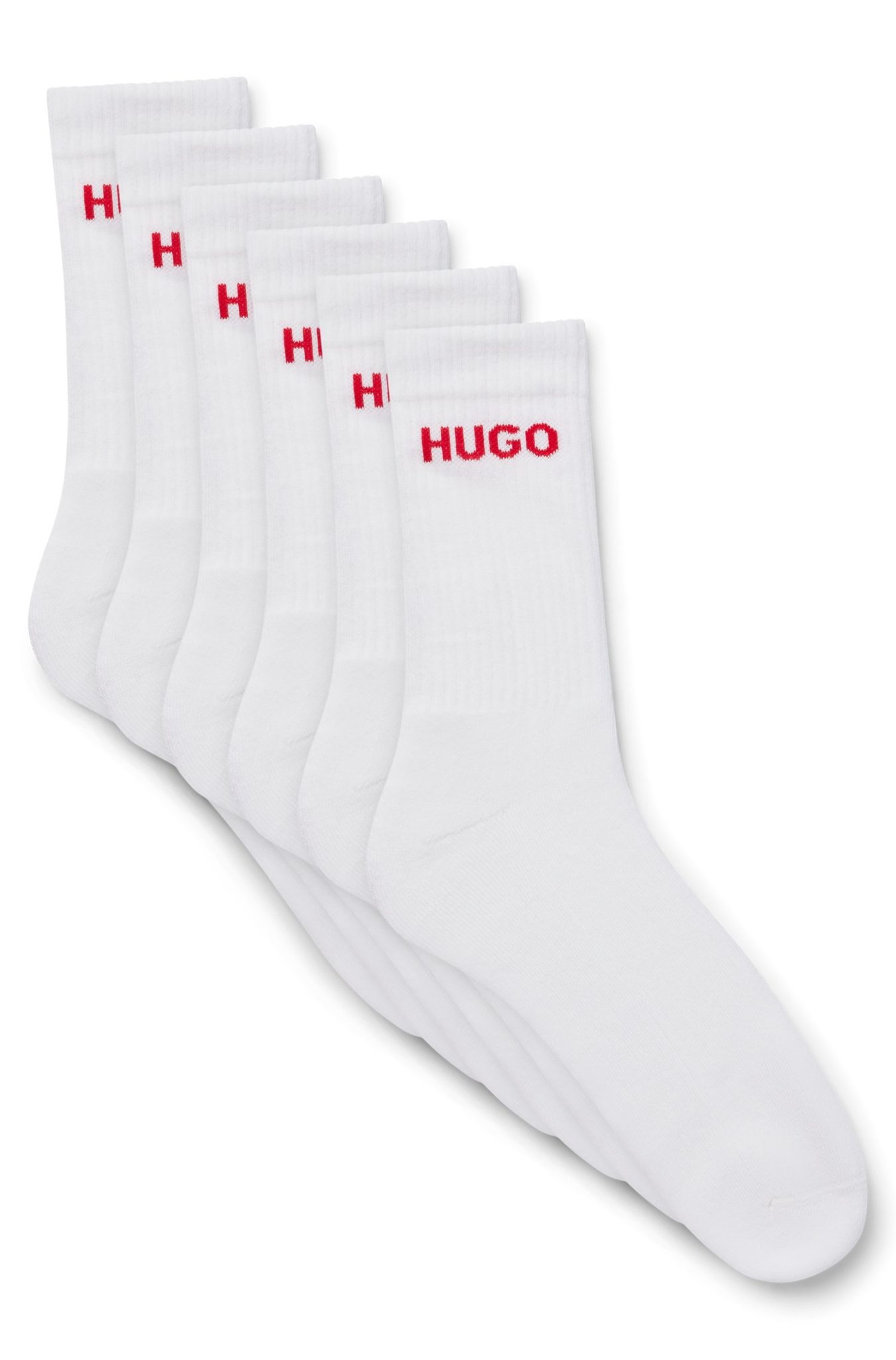 Hugo Boss Lot de six paires de chaussettes mi-mollet à logo