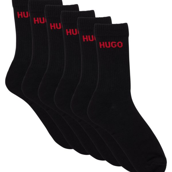 Lot de six paires de chaussettes mi-mollet à logo – Hugo Boss