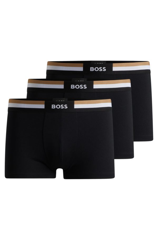 Hugo Boss Lot de trois boxers courts en coton mélangé avec taille emblématique