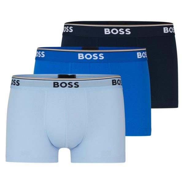 Lot de trois boxers courts en coton stretch avec taille logotée – Hugo Boss