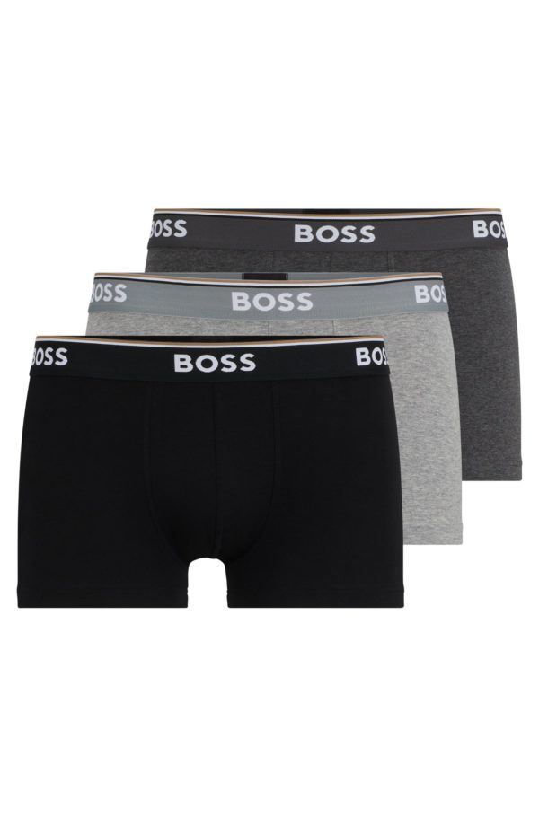 Hugo Boss Lot de trois boxers courts en coton stretch ornés de logos à la taille