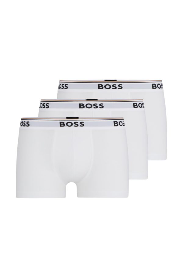 Hugo Boss Lot de trois boxers courts en coton stretch ornés de logos à la taille