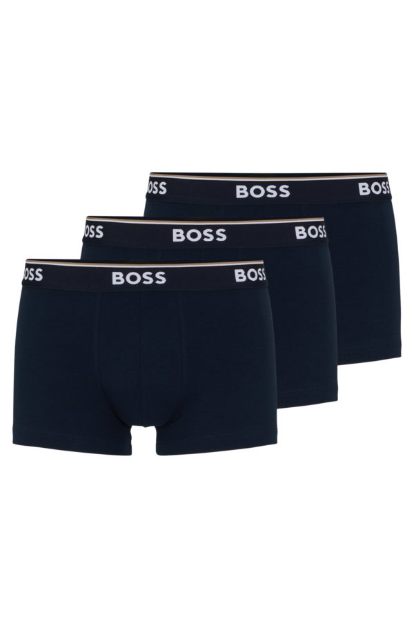 Hugo Boss Lot de trois boxers courts en coton stretch ornés de logos à la taille