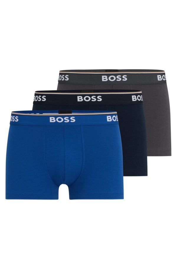 Hugo Boss Lot de trois boxers courts en coton stretch ornés de logos à la taille