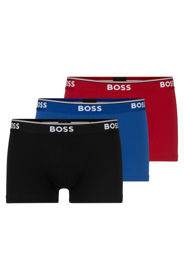 Hugo Boss Lot de trois boxers courts en coton stretch ornés de logos à la taille