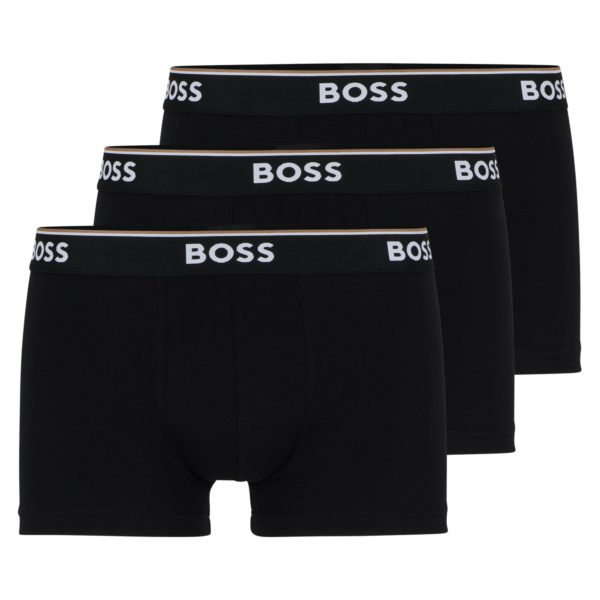 Lot de trois boxers courts en coton stretch ornés de logos à la taille – Hugo Boss