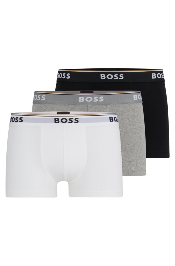 Hugo Boss Lot de trois boxers courts en coton stretch ornés de logos à la taille