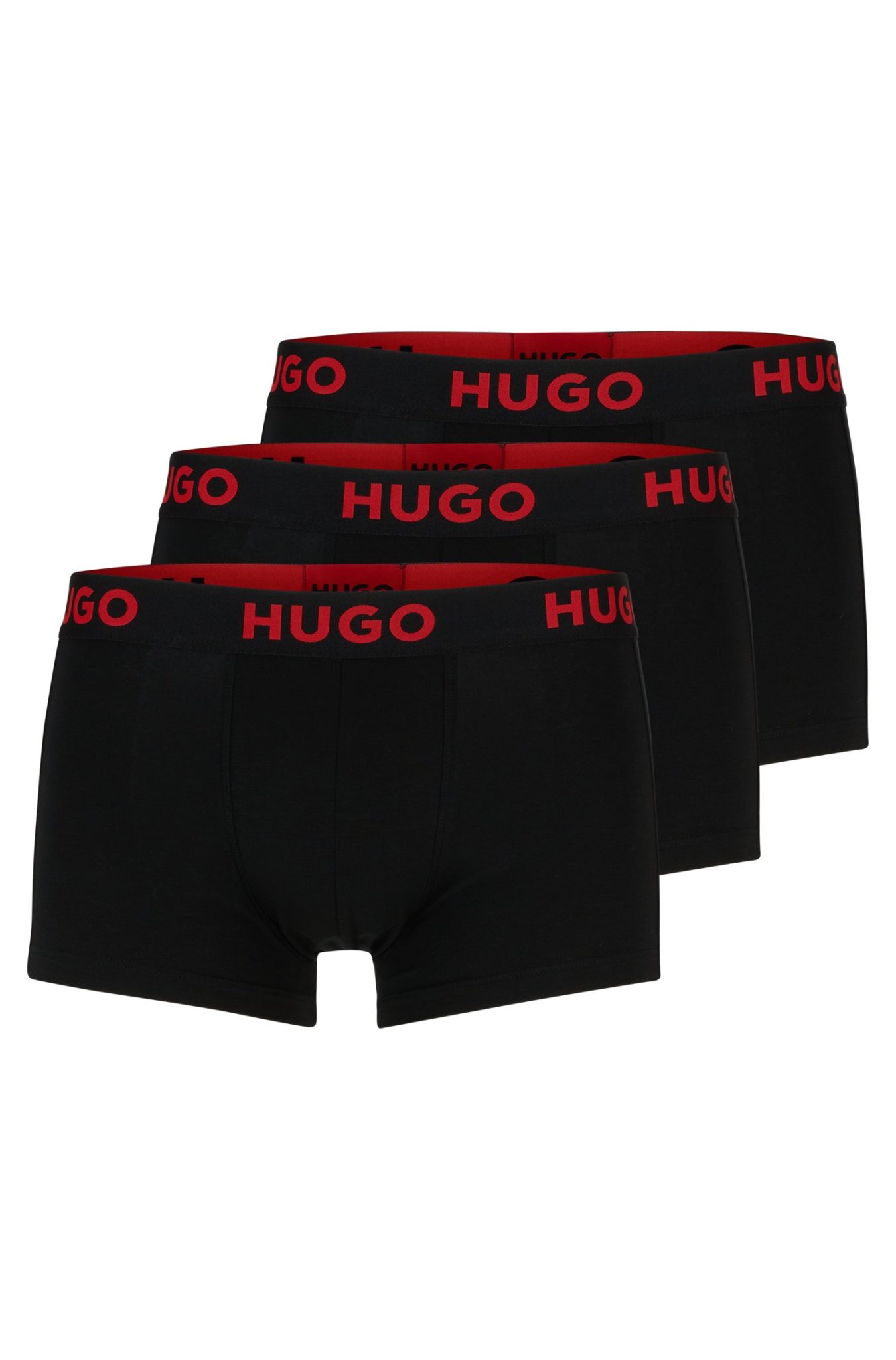 Hugo Boss Lot de trois boxers courts en jersey stretch avec taille logotée