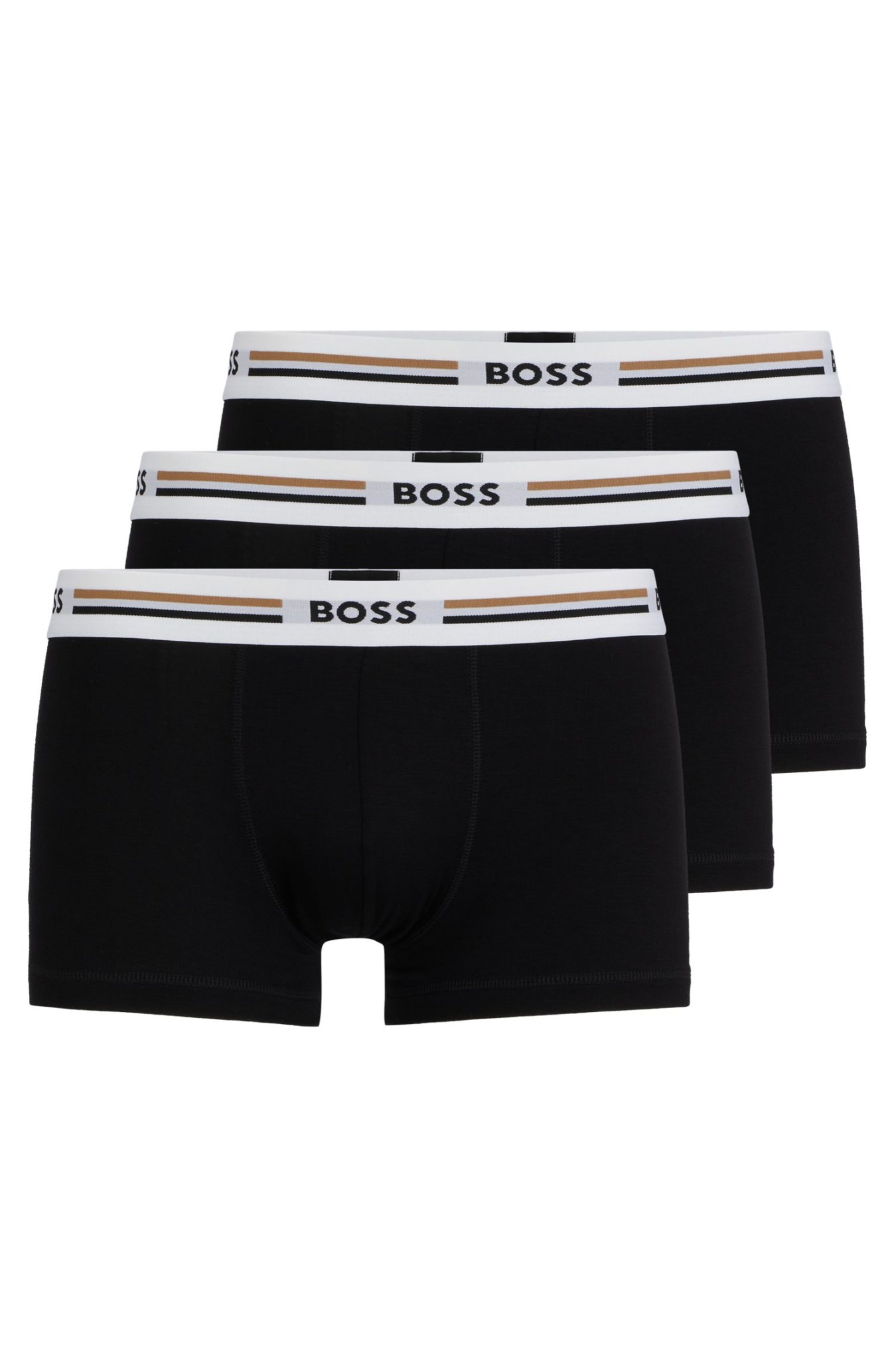 Hugo Boss Lot de trois boxers courts en tissu stretch avec taille rayée