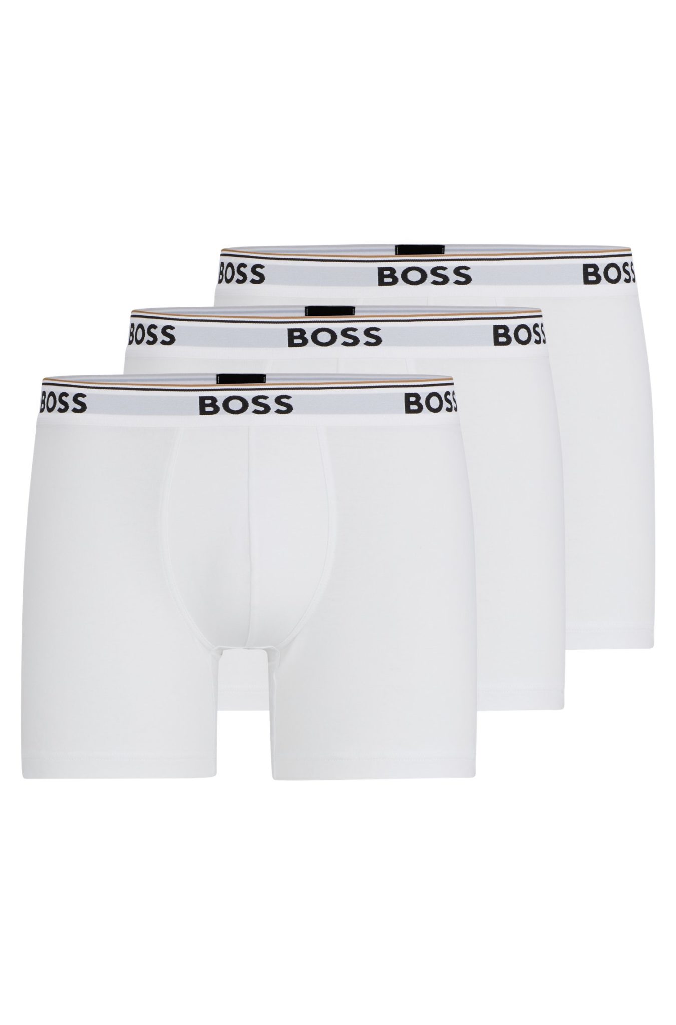 Hugo Boss Lot de trois boxers longs en coton stretch avec logos