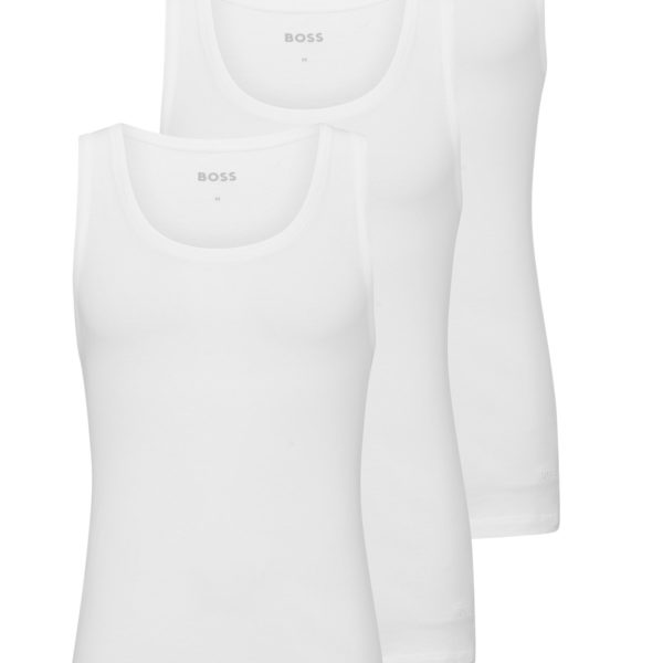 Lot de trois débardeurs en coton à logos brodés – Hugo Boss