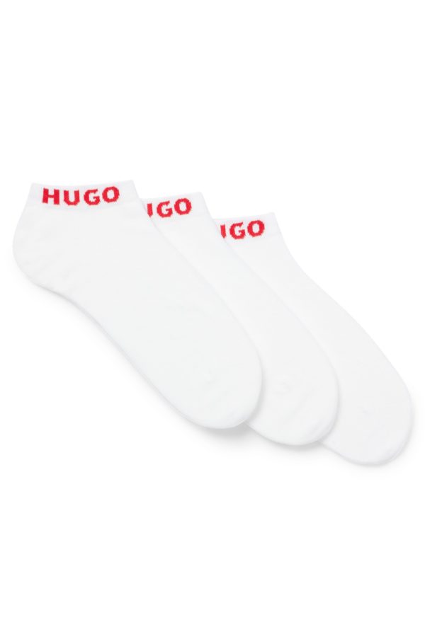 Hugo Boss Lot de trois paires de chaussettes basses avec bord logoté