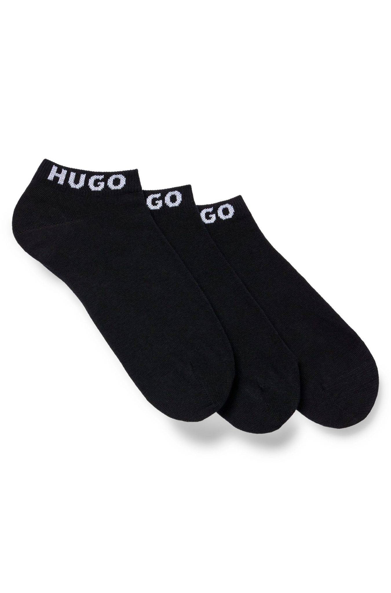 Hugo Boss Lot de trois paires de chaussettes basses avec bord logoté