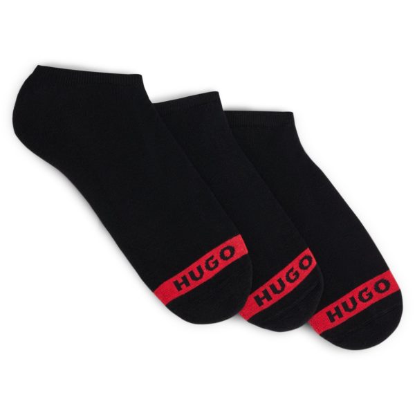 Lot de trois paires de chaussettes invisibles à logo – Hugo Boss