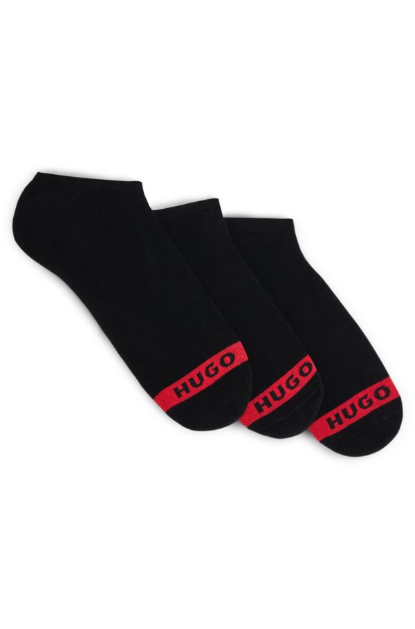 Hugo Boss Lot de trois paires de chaussettes invisibles à logo