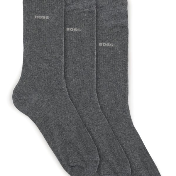 Lot de trois paires de chaussettes mi-mollet en maille stretch – Hugo Boss