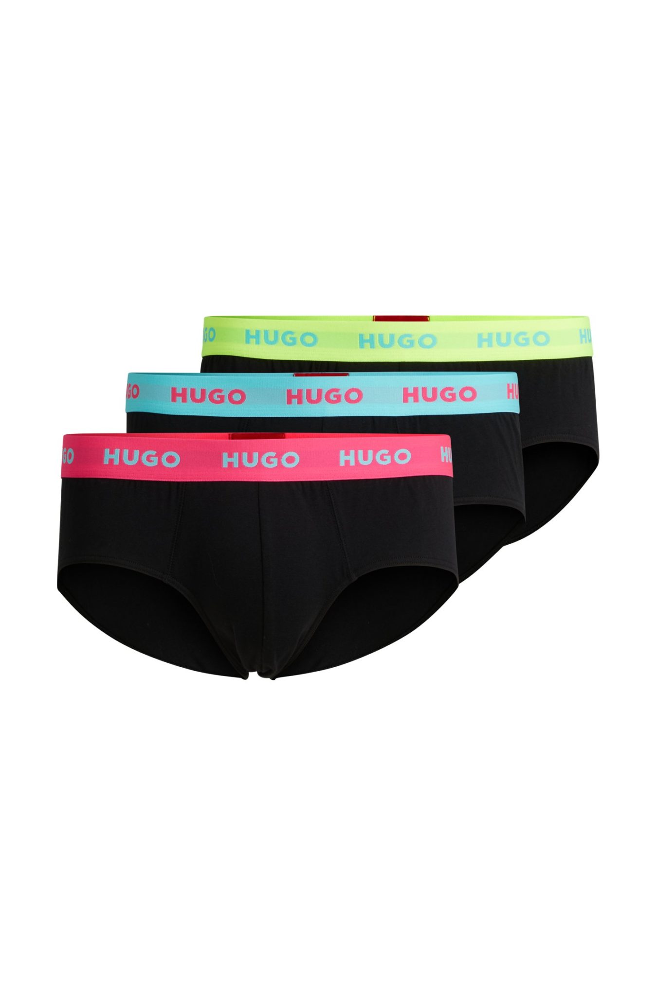 Hugo Boss Lot de trois slips en coton stretch avec logo à la taille