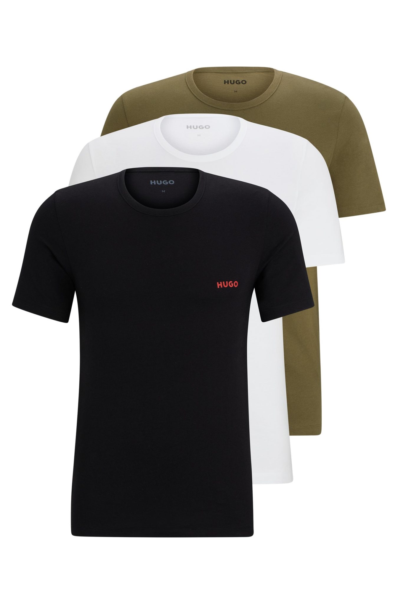 Hugo Boss Lot de trois t-shirts en coton à logo imprimé