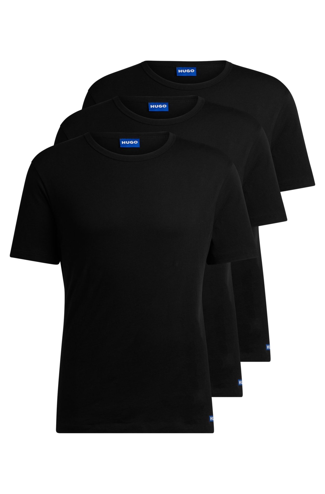 Hugo Boss Lot de trois t-shirts en jersey de coton avec logos