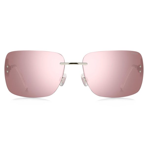 Hugo Boss Lunettes de soleil à verres roses avec branches à logo revisité