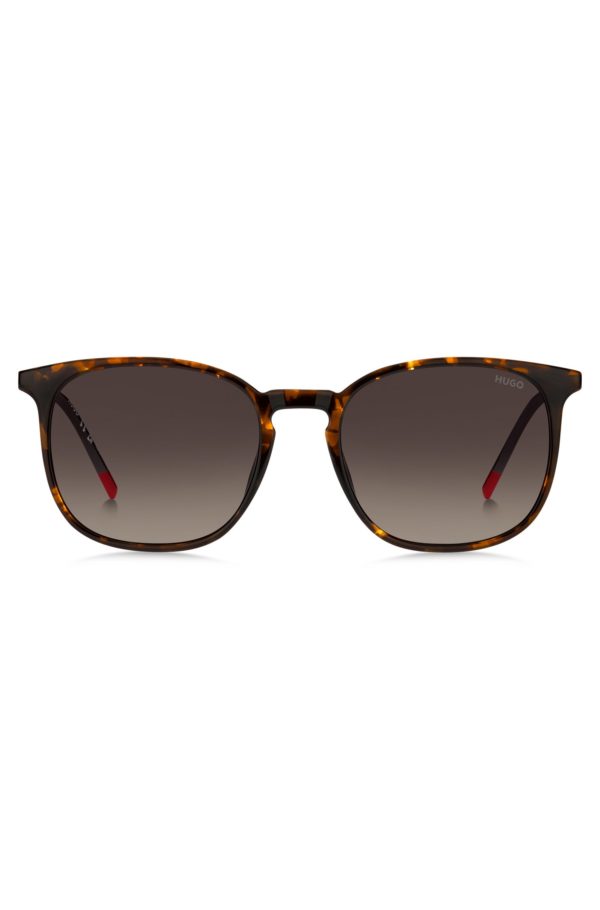 Hugo Boss Lunettes de soleil avec monture motif Havana et branches dorées