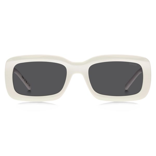 Hugo Boss Lunettes de soleil blanches avec branches à logo revisité