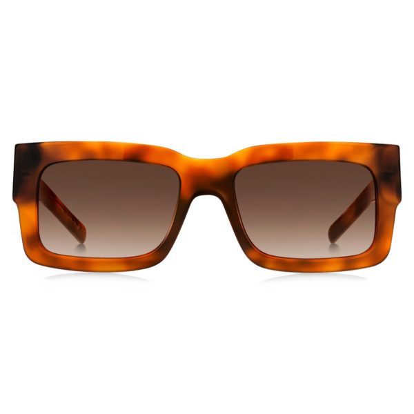 Hugo Boss Lunettes de soleil en acétate Havana avec double B