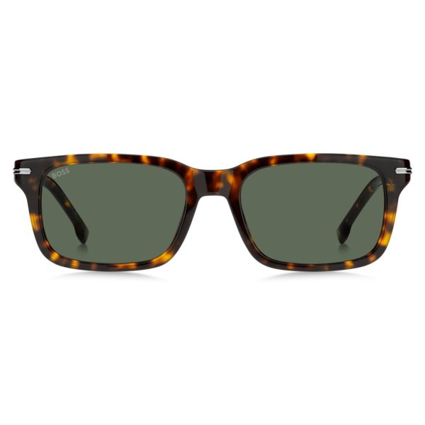 Hugo Boss Lunettes de soleil en acétate Havana avec garnitures en métal argenté