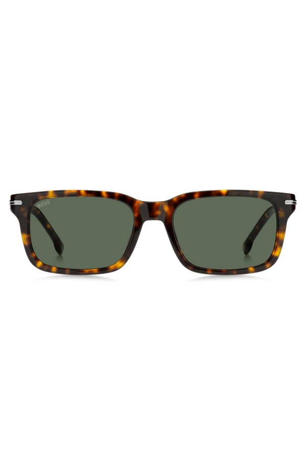 Hugo Boss Lunettes de soleil en acétate Havana avec garnitures en métal argenté