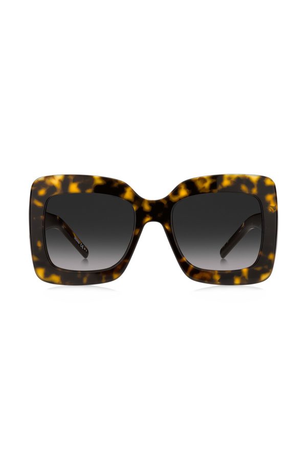 Hugo Boss Lunettes de soleil en acétate Havana avec garnitures en métal emblématiques