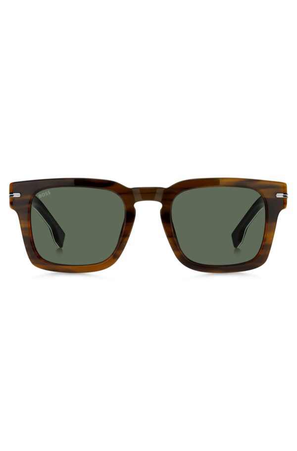 Hugo Boss Lunettes de soleil en acétate à motif avec garnitures en métal argenté