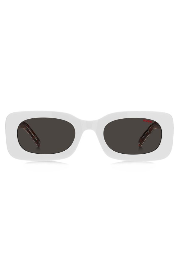 Hugo Boss Lunettes de soleil en acétate blanc avec cordon à message amovible